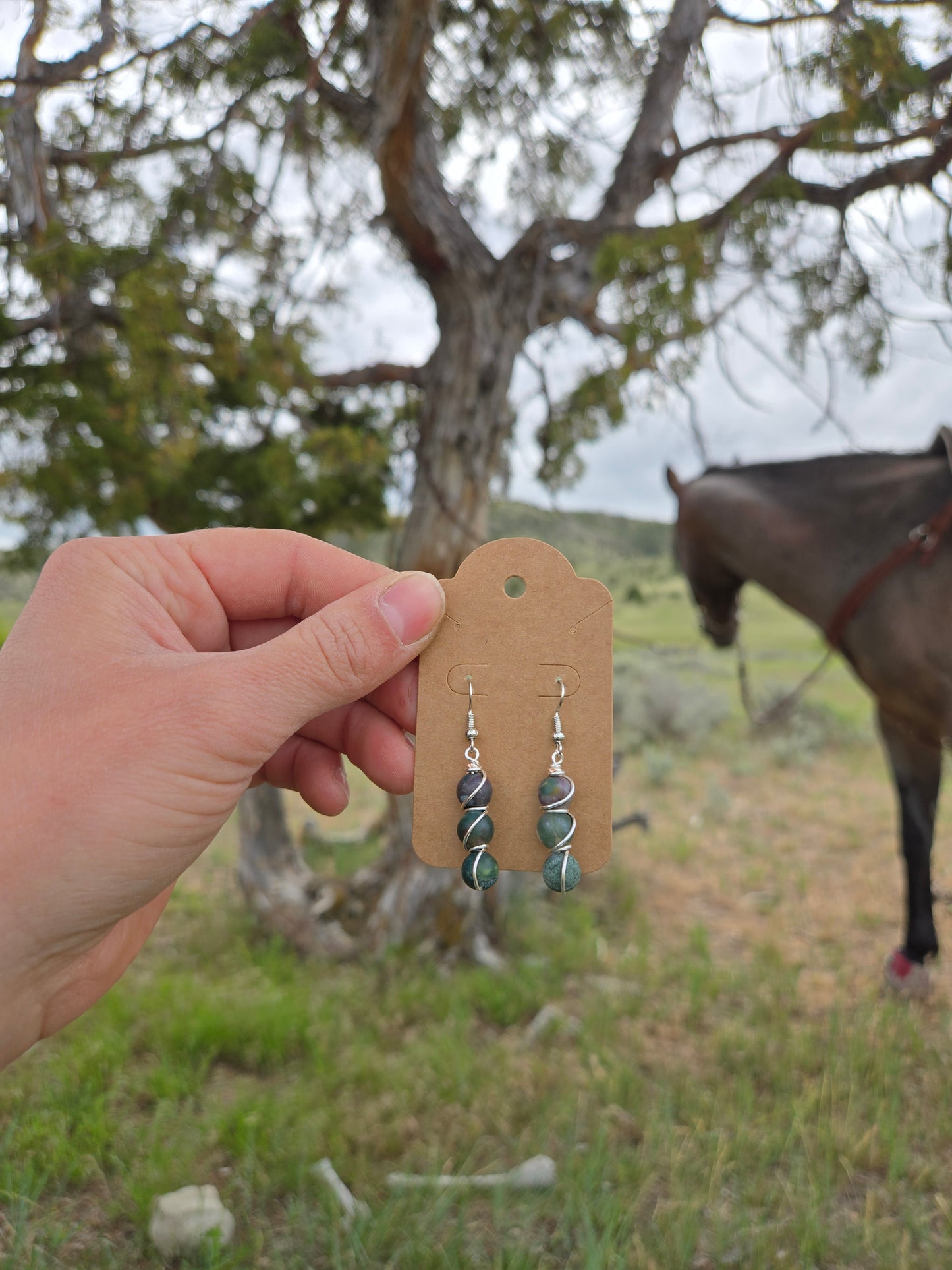 Trail Swirl Earrings - Jasper