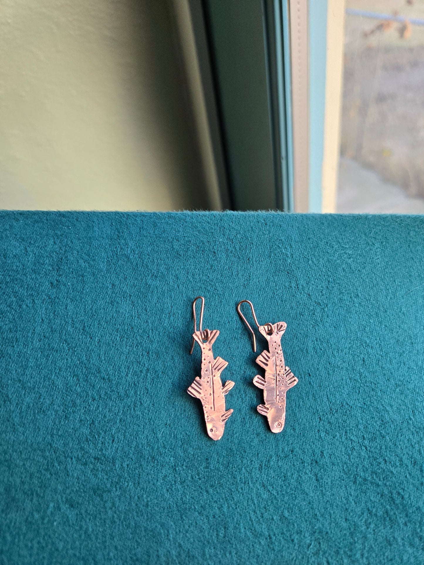 MTO Hand stamped Trout Dangles